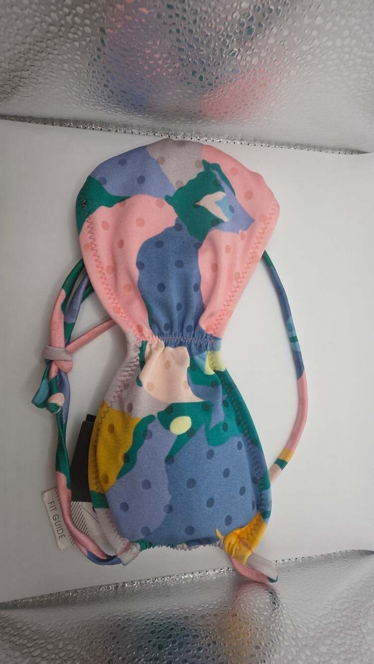 Volcom Growing On Bandeau Bikini Top Multi-Color Floral Print Size XS